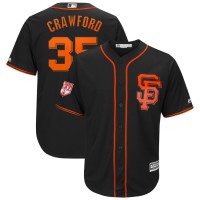San Francisco Giants #35 Brandon Crawford Black 2019 Spring Training Cool Base Stitched MLB Jersey
