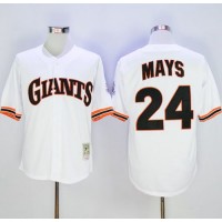 Mitchell And Ness 1989 San Francisco Giants #24 Willie Mays White Throwback Stitched MLB Jersey
