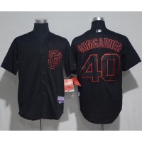 San Francisco Giants #40 Madison Bumgarner Black Strip Stitched MLB Jersey