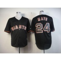 San Francisco Giants #24 Willie Mays Black Fashion Stitched MLB Jersey