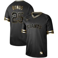 Nike San Francisco Giants #25 Barry Bonds Black Gold Authentic Stitched MLB Jersey