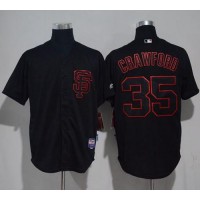 San Francisco Giants #35 Brandon Crawford Black Strip Stitched MLB Jersey