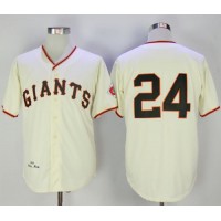 Mitchell And Ness 1951 San Francisco Giants #24 Willie Mays Cream Throwback Stitched MLB Jersey