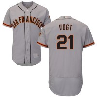 San Francisco Giants #21 Stephen Vogt Grey Flexbase Authentic Collection Road Stitched MLB Jersey