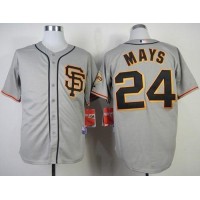 San Francisco Giants #24 Willie Mays Grey Cool Base Road 2 Stitched MLB Jersey