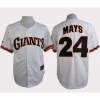 San Francisco Giants #24 Willie Mays White 1989 Turn Back The Clock Stitched MLB Jersey