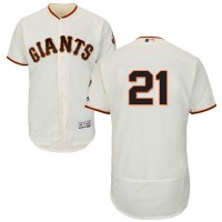 San Francisco Giants #21 Deion Sanders Cream Flexbase Authentic Collection Stitched MLB Jersey