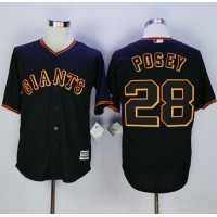 San Francisco Giants #28 Buster Posey Black New Cool Base Fashion Stitched MLB Jersey