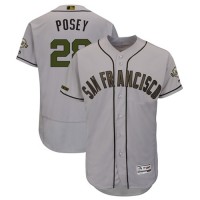 San Francisco Giants #28 Buster Posey Gray Flexbase Authentic Collection 2018 Memorial Day Stitched MLB Jersey