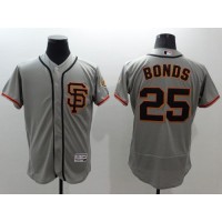 San Francisco Giants #25 Barry Bonds Grey Flexbase Authentic Collection Road 2 Stitched MLB Jersey