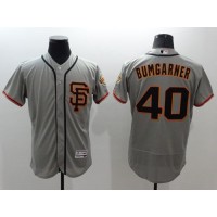 San Francisco Giants #40 Madison Bumgarner Grey Flexbase Authentic Collection Road 2 Stitched MLB Jersey