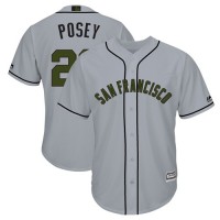 San Francisco Giants #28 Buster Posey Grey New Cool Base 2018 Memorial Day Stitched MLB Jersey