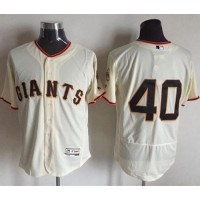 San Francisco Giants #40 Madison Bumgarner Cream Flexbase Authentic Collection Stitched MLB Jersey