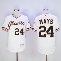 San Francisco Giants #24 Willie Mays White Flexbase Authentic Collection Cooperstown Stitched MLB Jersey