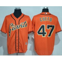San Francisco Giants #47 Johnny Cueto Orange New Cool Base Alternate Stitched MLB Jersey