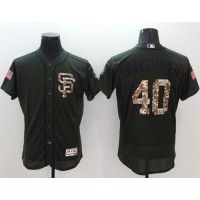 San Francisco Giants #40 Madison Bumgarner Green Flexbase Authentic Collection Salute to Service Stitched MLB Jersey