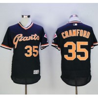 San Francisco Giants #35 Brandon Crawford Black Flexbase Authentic Collection Cooperstown Stitched MLB Jersey