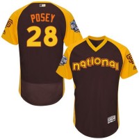 San Francisco Giants #28 Buster Posey Brown Flexbase Authentic Collection 2016 All-Star National League Stitched MLB Jersey