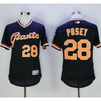 San Francisco Giants #28 Buster Posey Black Flexbase Authentic Collection Cooperstown Stitched MLB Jersey