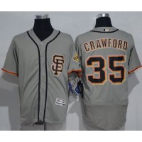 San Francisco Giants #35 Brandon Crawford Grey Flexbase Authentic Collection Road 2 Stitched MLB Jersey