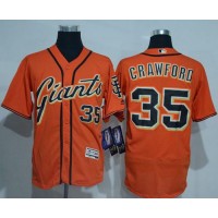 San Francisco Giants #35 Brandon Crawford Orange Flexbase Authentic Collection Stitched MLB Jersey