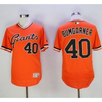 San Francisco Giants #40 Madison Bumgarner Orange Flexbase Authentic Collection Cooperstown Stitched MLB Jersey