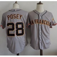 San Francisco Giants #28 Buster Posey Grey Flexbase Authentic Collection Road Stitched MLB jersey