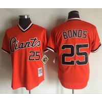 Mitchell And Ness San Francisco Giants #25 Barry Bonds Orange Throwback Stitched MLB Jersey