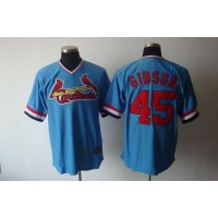 St.Louis Cardinals #45 Bob Gibson Blue Cooperstown Throwback Stitched MLB Jersey