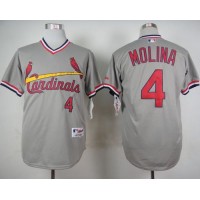 St.Louis Cardinals #4 Yadier Molina Grey 1978 Turn Back The Clock Stitched MLB Jersey
