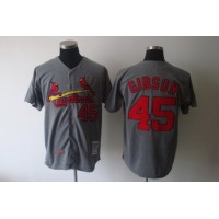 Mitchell And Ness 1967 St.Louis Cardinals #45 Bob Gibson Grey Stitched Throwback MLB Jersey