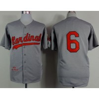 Mitchell And Ness 1956 St.Louis Cardinals #6 Stan Musial Grey Stitched MLB Jersey