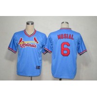 Mitchell And Ness St.Louis Cardinals #6 Stan Musial Light Blue Throwback Stitched MLB Jersey