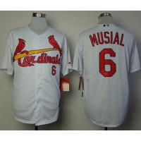 St.Louis Cardinals #6 Stan Musial White Cool Base Stitched MLB Jersey