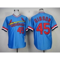 Mitchell And Ness St.Louis Cardinals #45 Bob Gibson Blue Throwback Stitched MLB Jersey
