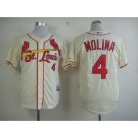 St.Louis Cardinals #4 Yadier Molina Cream Alternate Cool Base Stitched MLB Jersey