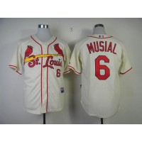St.Louis Cardinals #6 Stan Musial Cream Alternate Cool Base Stitched MLB Jersey