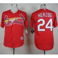 St.Louis Cardinals #24 Whitey Herzog Red Cool Base Stitched MLB Jersey