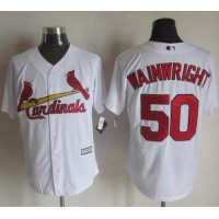 St.Louis Cardinals #50 Adam Wainwright White New Cool Base Stitched MLB Jersey