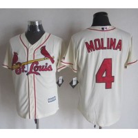 St.Louis Cardinals #4 Yadier Molina Cream New Cool Base Stitched MLB Jersey