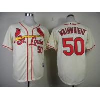 St.Louis Cardinals #50 Adam Wainwright Cream Stitched MLB Jersey