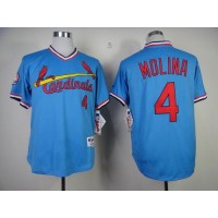 St.Louis Cardinals #4 Yadier Molina Blue 1982 Turn Back The Clock Stitched MLB Jersey
