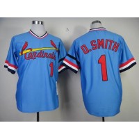 Mitchell And Ness 1982 St.Louis Cardinals #1 Ozzie Smith Blue Stitched MLB Throwback Jersey