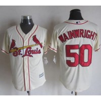 St.Louis Cardinals #50 Adam Wainwright Cream New Cool Base Stitched MLB Jersey
