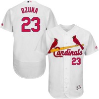 St.Louis Cardinals #23 Marcell Ozuna White Flexbase Authentic Collection Stitched MLB Jersey