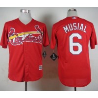 St.Louis Cardinals #6 Stan Musial Red Cool Base Stitched MLB Jersey