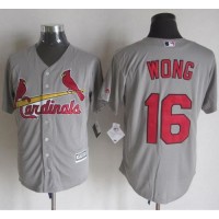 St.Louis Cardinals #16 Kolten Wong Grey New Cool Base Stitched MLB Jersey