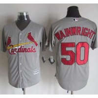 St.Louis Cardinals #50 Adam Wainwright Grey New Cool Base Stitched MLB Jersey
