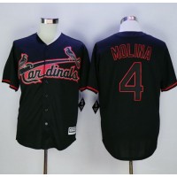 St.Louis Cardinals #4 Yadier Molina Black New Cool Base Fashion Stitched MLB Jersey