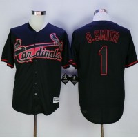 St.Louis Cardinals #1 Ozzie Smith Black New Cool Base Fashion Stitched MLB Jersey